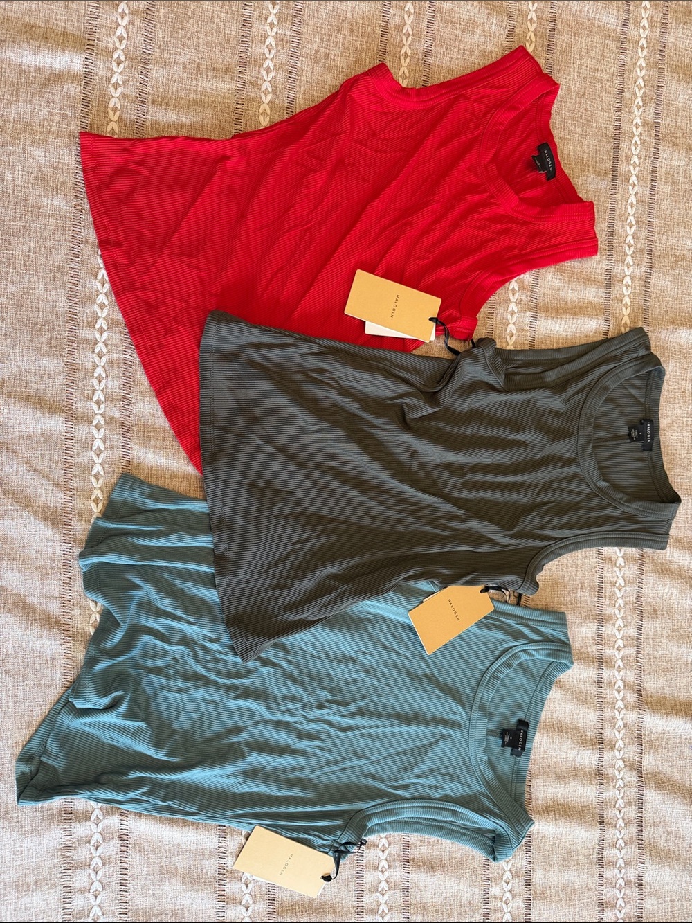NWT Trio of Halogen Fitted Ribbed Tanks!